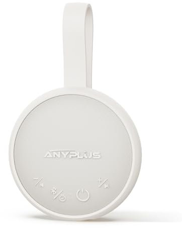 Machine à bruit blanc, machine à son portable pour adultes et bébés endormis, avec Bluetooth 5.1/24 sons apaisants/alimentée par piles/3 fonctions de mémoire pour bureau/chambre/voyage (blanc)