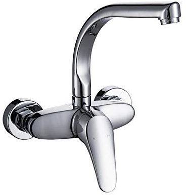ZCCZJS Rubinetto Montato a Parete, Rame, lavandino da Cucina, lavandino, Piscina per Lavanderia Balcone, Montaggio a Parete, Doppio Buco, Caldo e Freddo, Rubinetto