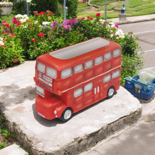 Epsom Resin Planter Collection – Iconic British Vehicle & Landmark Designs | Indoor & Outdoor Garden Décor (London Bus Planter)