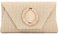 BWBIKE Sac à Main Pochette Tissé en Raphia pour Femme - Élégant Sac à Bandoulière en Paille pour l’été, la Plage, les Mariages et les Fêtes Formelles, Sac à Main Enveloppe Avec Chaîne Amovible,Beige