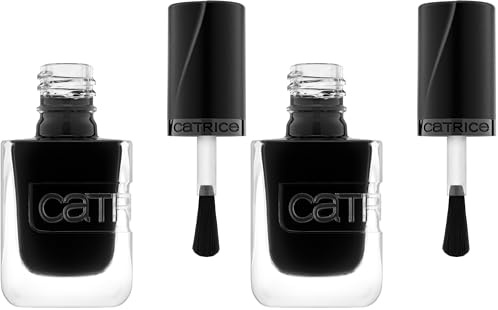 Catrice GEL AFFAIR Nail Lacquer, Nagellack, Nr. 037, Schwarz, langanhaltend, Einfach zu entfernen, glänzend, vegan, ohne Mikroplastikpartikel, ohne Konservierungsstoffe, ohne Parfüm, 2er Pack (10.5ml)
