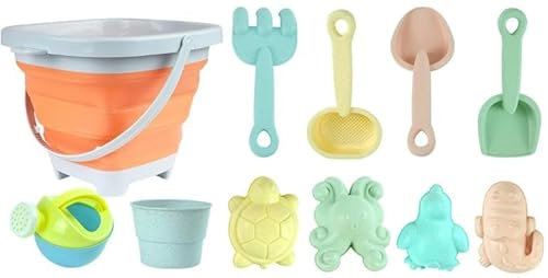 21 Jeux vidéo Jouets de Plage pour Enfants Seau Pliable avec Pelle, Râteau, Moules Jouet de Plage pour Filles et Garçons Set de Jouets de Plage pour Enfants de 1 à 6 Ans