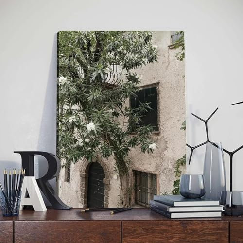 LTjiajuypd Nordic City Street Scenery Poster Print Picture Green Olive Tree Plant Canvas Painting Living Room Wall Art Home Decor 70x100cm Frameless
