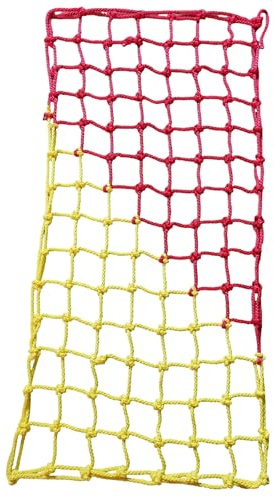 Kletternetz für Kinder Polyester Spielplatz Klettergerüst Netz Indoor Outdoor Strickleiter Krabbelnetz Fallen Schutz für Spielgeräte Baumhaus Hindernisparcours(Size:91*274cm(3*9ft),Color:rot/gelb)