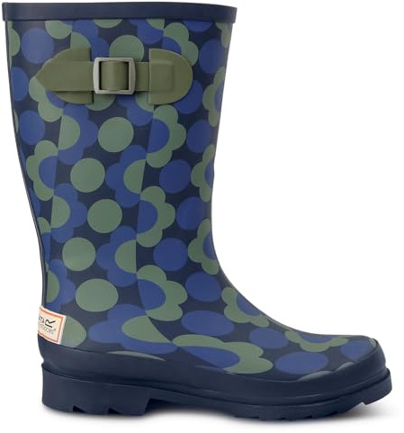 Regatta Womens Orla Kiely Quarter Adjustable Wellies - Frilly Flower Blue - 6.5 UK