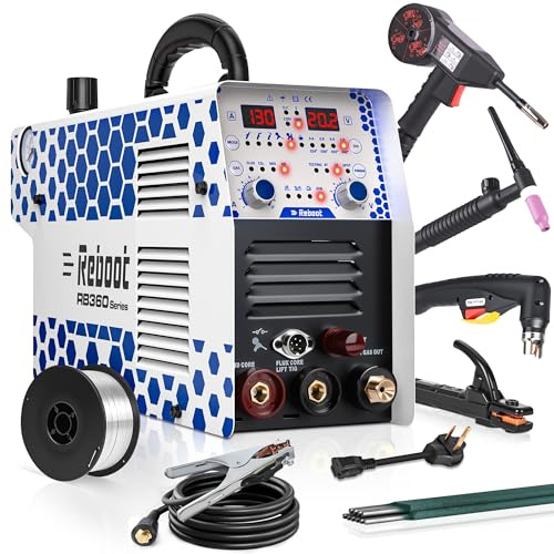 Reboot Plasmaschneider, 130 A, Plasmaschneider, Kombi, 120 V/240 V, Doppelspannungs-Plasmaschneider, 1,27 cm, sauberer Schnitt, 1,6 cm, max. Cut-Gas, MIG/Flussmittelkern/Stick/LIFT TIG