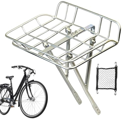 Basket for Bike - Bike Rack Basket | Metal Large Capacity Quick Release | Bikes Front Baskets Cargo Rack | Detachable Storage with Screws Net for Outdoor Road Folding Cycling Commuting Cargo