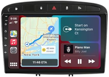 Radio para Automóvil con GPS para Peugeot 408 308 2012-2016 Android 15 9 Pulgadas Portátil de Pantalla de Coche Lien Miroir para, 4 Core 2G+64G