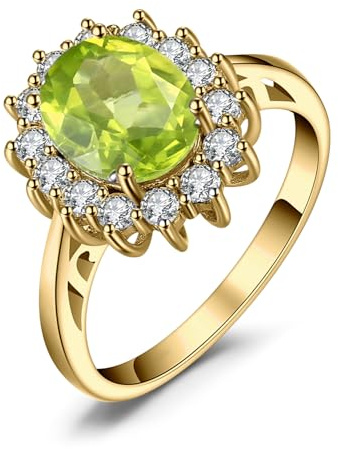 JewelryPalace Prinzessin Diana Kate Middleton Edelstein Smaragd Saphir Topas Amethyst Citrin Granat Peridot Rubin Ringe, Verlobungsring Promise Ring Silber 925 Damen Schmuck Rosegold Gold