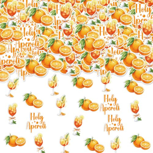 YOMOVER 100Stk Holy Aperoli Deko Konfetti Streudeko Orangen Cocktail Tisch | 5 Designs, Zweisidige Muster, Sommerliche Tischdeko, Aperolliebhaber Geburtstag Hochzeitsfeier Party Dekoration Zubehör