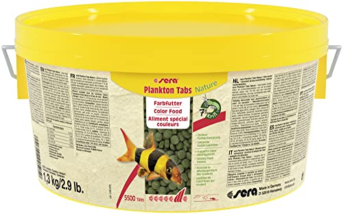 sera Plankton Tabs Nature 1,3 kg | Sinkende Futtertabletten mit 7% Krill für die natürliche Farbentwicklung | Für Bodenfresser wie Welse, Schmerlen & Wirbellosen | Mit 24% Spirulina & Zooplankton