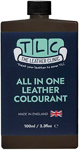 The Leather Clinic All in One Leather Colourant | Self Seal Leather Dye Repair Paint | Recolour Furniture, Sofas, Car Seats (Dark Brown, 100ml)