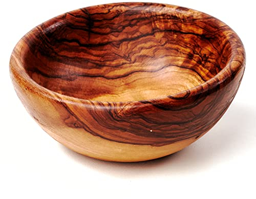 das Olivenholzbrett® / Olivenholzschale/Müslischale aus Olivenholz, Tapasschale aus Holz/Beilagenschale/Reisschale / Snackschale14cm
