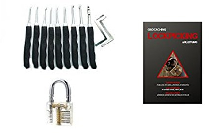 Anfänger Set Lockpicking Set 9 teilig + Lock Picking Übungsschloss