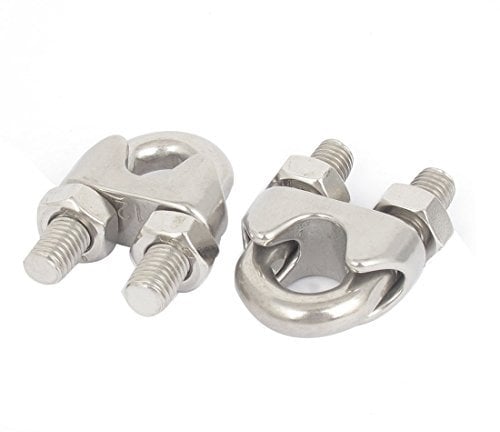 sourcing map 12mm 1/2 Inch Stainless Steel Wire Rope Cable Clamp Clips 2pcs