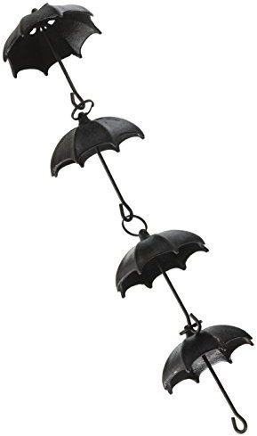 NACH Dekorative Regenschirm-Regenkette, robuste Gusseisen-Regenketten für Dachrinne, Fallauslauf, Außenablauf, 243,8 cm (2,4 m), JS-RNC007