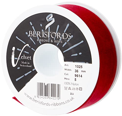 Berisfords Samtband, dunkelrot, 10,2 x 4,5 x 10,2 cm