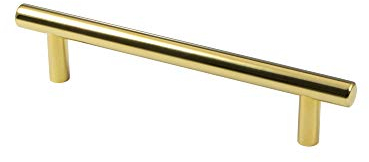Gedotec Design Relinggriff Edelstahl Möbelgriff 96 mm - H10409 | Schubladengriff Küche im Landhaus-Stil | Schrankgriff Messing poliert | PVD-beschichtet | 1 Stück - Küchengriff für Möbel & Kommoden