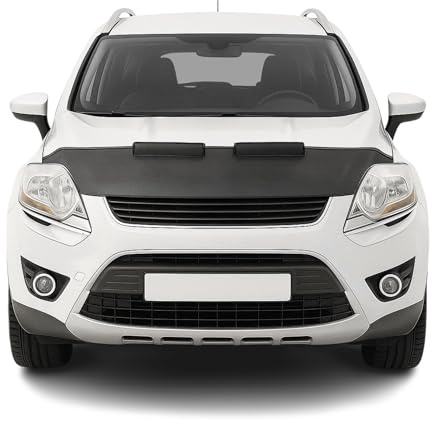 OMAC Haubenbra Steinschlagschutz Bonnet Bra kompatibel mit Ford Kuga 2008-2013 Carbon Optik Halb