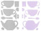 Stanzenshop Stanzschablone Teetassen und Teekanne, Stanzformen, Schablonen, Scrapbooking, Kartenherstellung, DIY, Prägeschablonen, Papierkarten, Cutting Dies