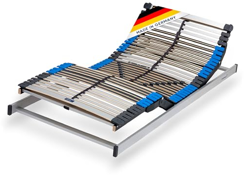 CubeSleep 7-Zonen Motor-Lattenrost Pure KF 44-Leisten 80x200cm | elektrisch verstellbar | Federung mit Härteregulierung | Made In Germany | GS Zertifiziert – geprüfte Sicherheit