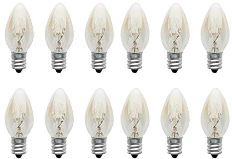 Bombilla de lámpara de noche, 220 V, 10 W, E12, tungsteno, a incandescente, segura y duradera, ambiente de alta temperatura hasta 180°, apta para lámparas de sal, lámparas aromáticas, 12 unidades
