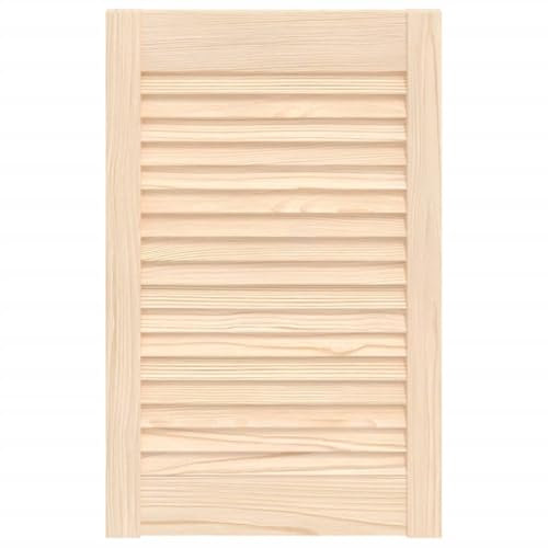 vidaXL Bois de Pin Massif Porte à Persiennes Porte d'Armoire Porte d'Etagères Revêtement pour Placard Penderie Garde-Robe Paravent 61,5x39,4 cm, Marron