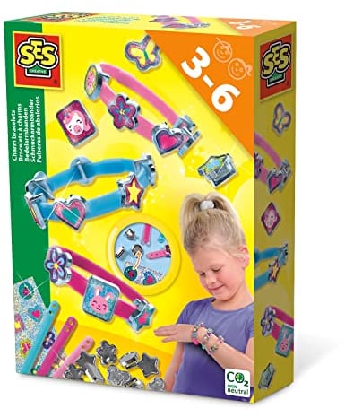 SES Creative 014636 - Schmuckarmbänder Bastelset - DIY Armband Kit für Kinder - Kreatives Gestaltungsspielzeug, diverse Farben