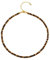 COAI Geschenkideen Damen Heishi Surfer Halskette Boho Bohemian Choker aus Tigerauge 18k Vergoldete Kette