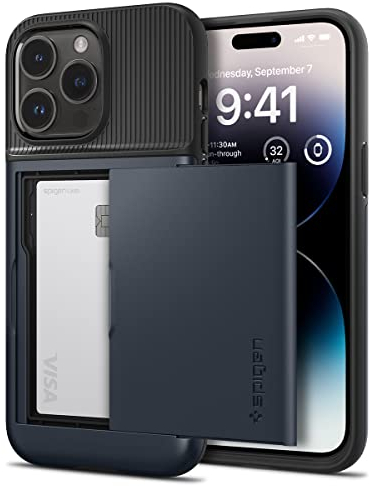 Spigen Slim Armor CS Hülle Kompatibel mit iPhone 14 Pro -Metal Slate