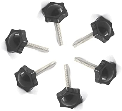 16 Stück Edelstahl M6 x 25 mm Gewinde Ersatz Stern Handknopf Anziehen Rändelschraube Hand Anziehen Knauf Schraube
