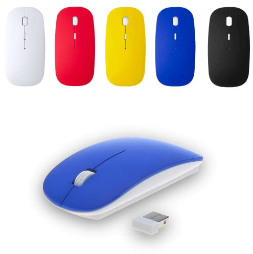 ANTEVIA - Souris sans Fils et Optique Bleu |Plus DE 10 MODELES| USB Ergonomique (Lyster Bleu)