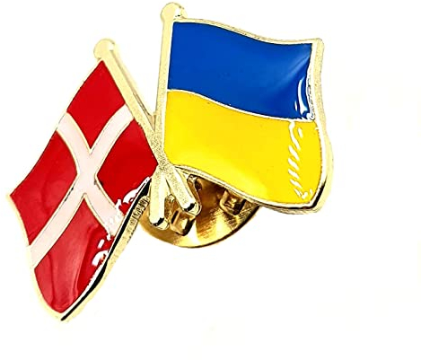 Ukraine Dänemark dänische Metall-Emaille, Länderflagge, Anstecker, Freundschaft zusammen, Metall