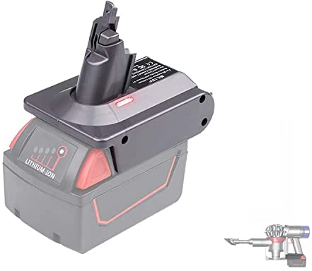 URUN V6 Battery Adapter for Dyson V6 Vacuum Cleaner, Convert for Milwaukee M18 18V Lithium Battery to for Dyson V6 SV09 DC62 DC59 Animal Absolute Motorhead Battery(Only MIL18V6 Adapter)