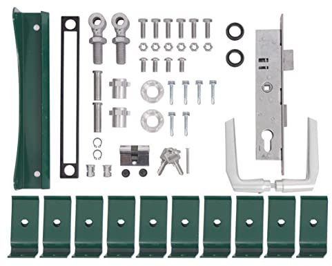 Alberts 678142 Zubehör-Set Flexo | für Einzeltor | 1400 bis 2000 mm Höhe | Stahl roh, verzinkt grün kunststoffbeschichtet RAL 6005