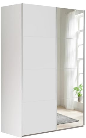 Composad | Armadio della Linea SYSTEMA, Armadio a 2 Ante Scorrevoli con Ante a Specchio, Camera da letto, Dimensioni (LxAxP) 150x223x67 cm, Colore Bianco, Made in Italy