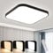 ZMH Deckenlampe LED Deckenleuchte Schlafzimmer - Schlafzimmerlampe Flach 27cm Küchenlampe Schwarz Dimmbar mit Fernbedienung Bad Deckenbeleuchtung Eckig Badlampe IP44 15W für Küche Flur Badezimmer
