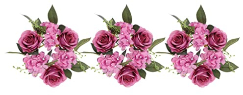 minkissy Schreibtischaufsatz Kerzenkranz Stabkerze 3 Stück Rosenkerzenringe Künstliche Blumenkränze Mit Blättern Für Stumpenkerzenhalter Hochzeit Tischdeko Lila Kerzenringe Für Stabkerzen