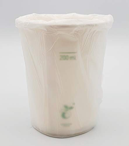Generico Bicchieri 225 ml con tacca a 200 ml di carta imbustati sigillati singolarmente riciclabile 5,5 gr cortesia camera hotel b&b spa sauna (200)