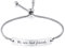 INBLUE Personalisierte Bar Herz Armband Gravur Name Datum Edelstahl Verstellbare Fußkettchen Link für Frauen Freundin Bester Freund Brautjungfer Geschenk (Silber)