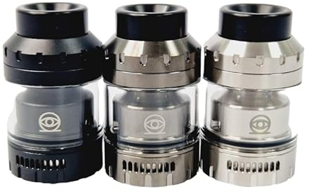 OSIRIS Mini RTA 25mm by VAPERZ CLOUD - Atomizador tanque reparable reconstruible Dual Coil - Control de flujo de líquido - Sin Nicotina (Gunmetal)