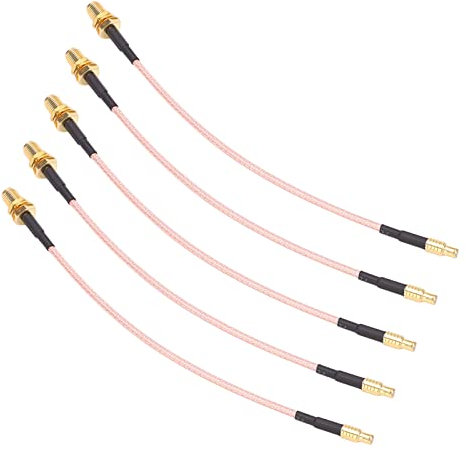 5PCS RF-Koaxialkabel 50Ω RF-Koaxialkabel, MCX-Stecker auf SMA-Buchse, MCX-Stecker auf SMA-Buchse, Adapterkabel, Doppelt Geschirmtes Kabel für Empfänger, Scanner, Messgeräte