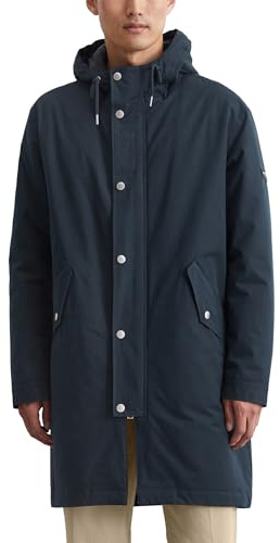 Marc O'Polo Herren Parka mit Kapuze wasserabweisend, Blau (Dark Navy), L
