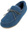 HAFLINGER Lammfellclog Mokassin Yumah Hausschuh Leder Blau (Mittelblau 70), Gr 41