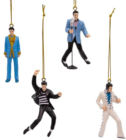 Kurt Adler Elvis Presley Miniatur-Ornamente, 4 Stück