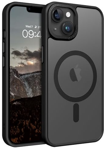 GaoBao Strong Magnetic iPhone 14 Plus Case, Slim Fit Translucent Matte Protective Cover, Compatible with MagSafe, Black