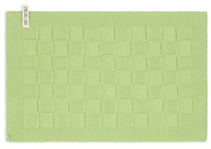 Knit Factory - Tischset Uni - Spring Green - 50x30 cm | Gestricktes Tischset - Platzset aus Baumwolle - Platzdekchen - Tischmatte - Tischunterlage - Platzmatte - Blockmuster