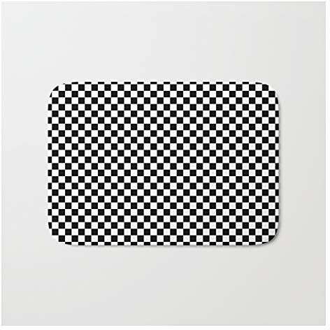 Welcome Door Mat Black And White Checks Minimalist, Entrance Rug Washable Entrance Carpet Dirt Trapper Mats For Home Door Entryway Hallway 40X60Cm