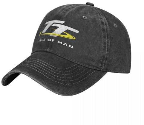 Sport Lässige Baseballmütze Isle of Man-Herren-Denim-Baseballmütze Hochwertige Baseballkappe mit TT Races-Aufdruck Hip-Hop-Stil, ideal für den Frühling Outdoor-Klassische