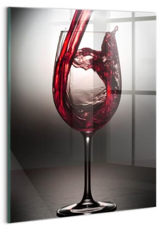 Wallfluent Für die Küche Badezimmer und Schlafzimmer Wanddekoration Mit Motiv 60x80cm Glasbild Bild Dicke 4mm Wandbild Gehärtetes Glas - Glas Wein